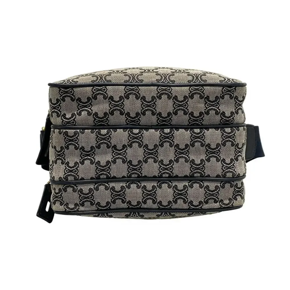 Celine Macadam Shoulder Bag Light gray Dark Navy Jacquard Leather - Picture 5 of 15